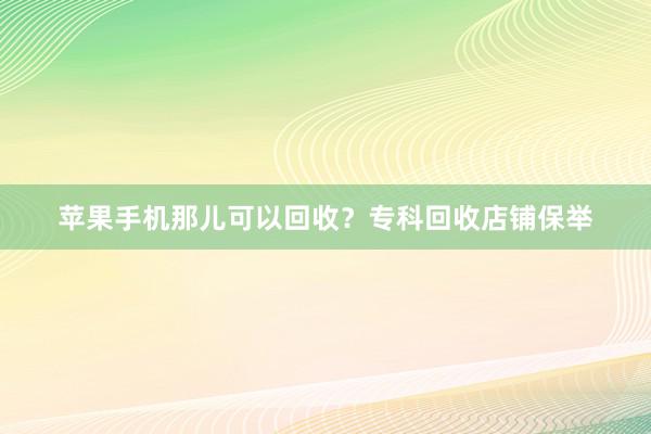 苹果手机那儿可以回收？专科回收店铺保举